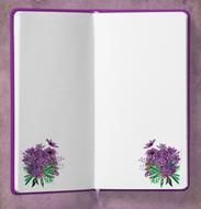 violet Bouquet Flowers border