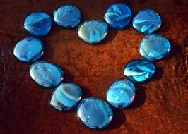 Blue Stones in heart shape