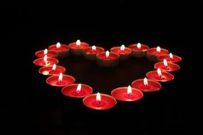 Heart Candle red