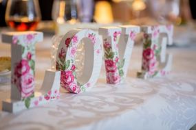 romantic decoration on the table