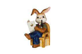 ceramic hare on a chair