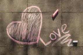 Heart Love pink drawing