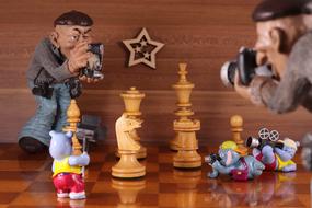 chess pieces photo session, still life with funny toys