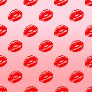 red lips on pink as background