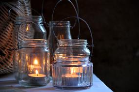 Vintage Candlelights in a mason jars