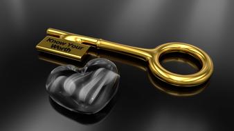 Love gold key Worth Heart