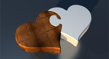 brown and white heart puzzle
