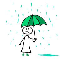 painted match girl in the rain as an illustration