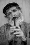 Old Male Beard monochrome