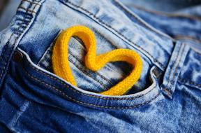 Jeans Pocket Heart orange
