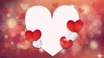 blank heart shape frame at pink background