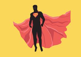 superman with red cloak as illustration