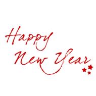 happy new year red stars drawing