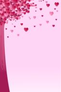 tree rosa hearts love pink
