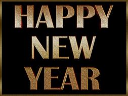 happy new year banner drawing