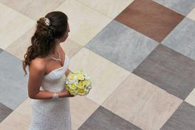 Bride with Wedding Bouquet, top view