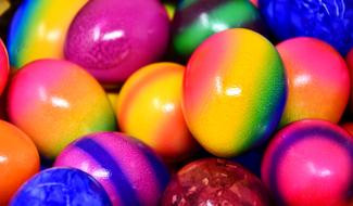 pile of Colorful Easter Eggs