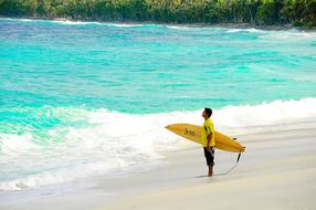 man yellow Beach