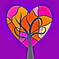 love romance heart tree drawing