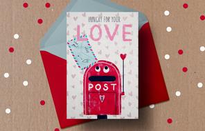 Valentine Paper love post drawing