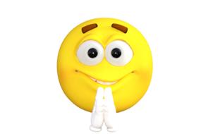 emoticon pray smiley yellow drawing