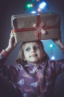 girl with new year gift