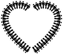 family love, silhouettes holding hands in heart shape