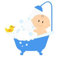 baby having shower