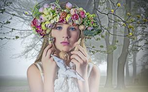 gothic fantasy flowers girl