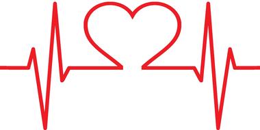 heart rhythms drawn in red felt-tip pen