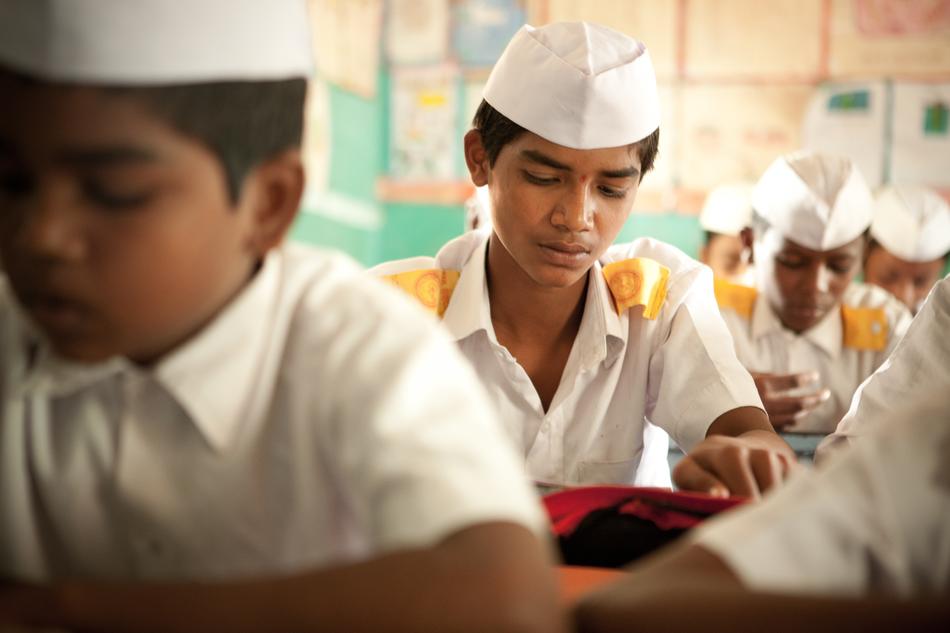 photo of schoolchildren in white