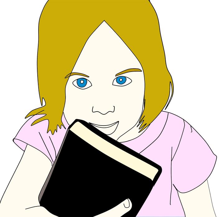 clipart of girl with book