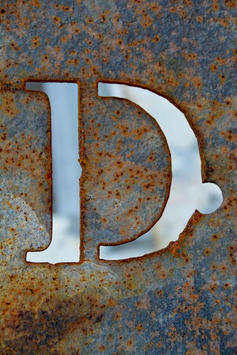 Letter D silver old free image download