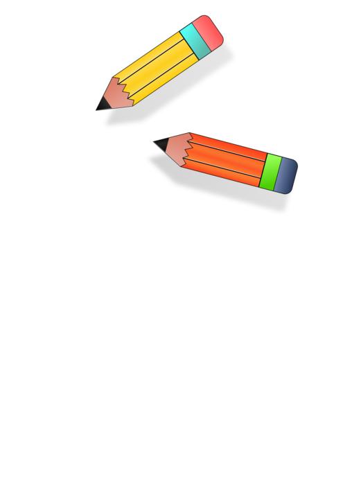 a pair of colored pencils on a white background