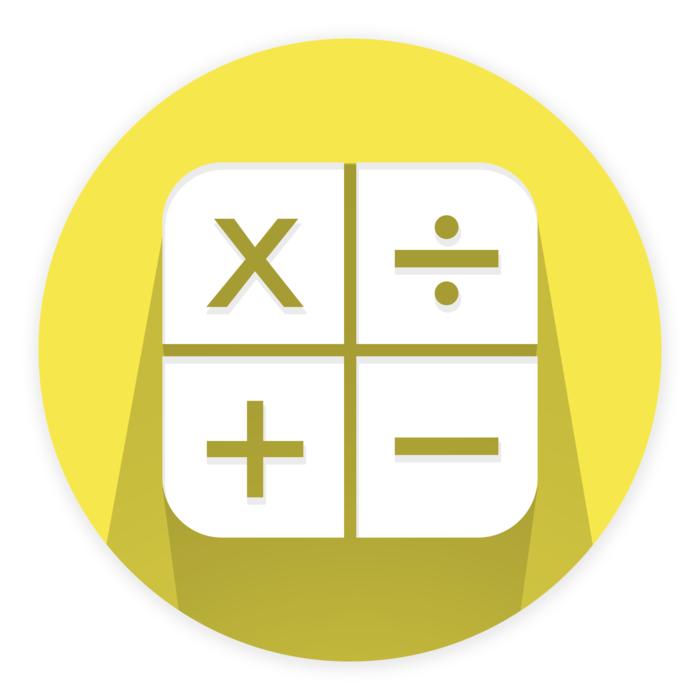 round icon with maths symbols