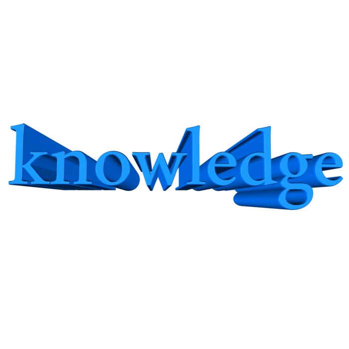 3d knowledge on white background