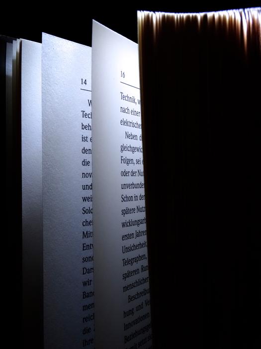 Book Pages at dark