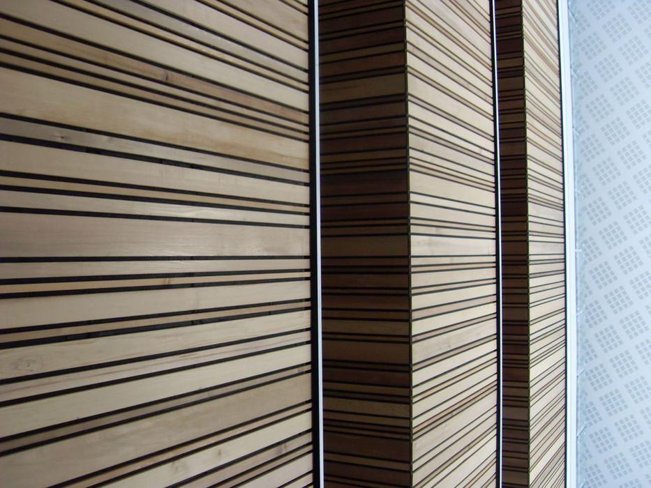 stripes on the facade of a modern building