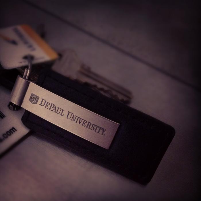 keys with keychain from the audience at depaul university