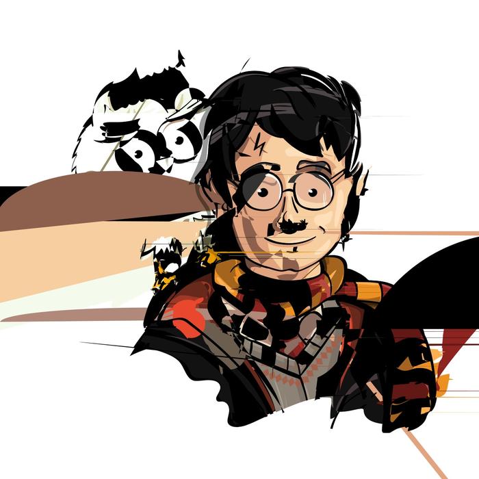 harry potter fan art with owl