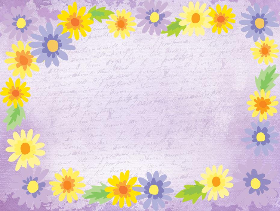 floral background roses dandelions drawing