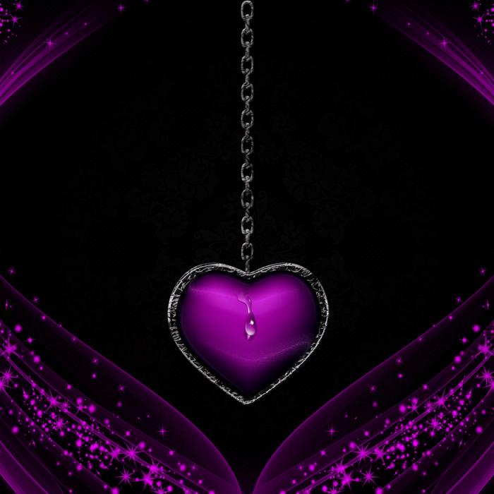 clipart of purple gothic heart chain