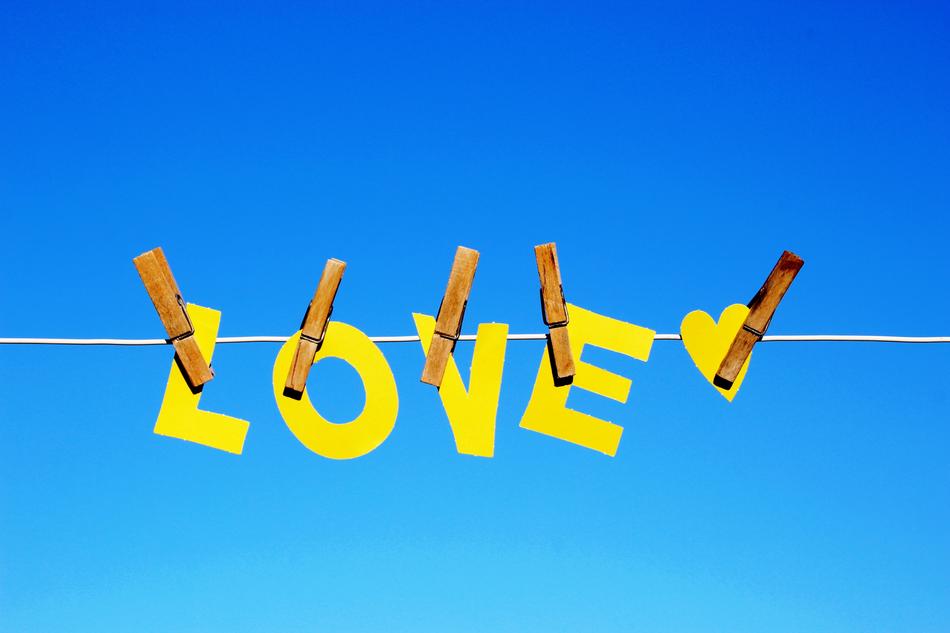 Love text on Clothes Peg