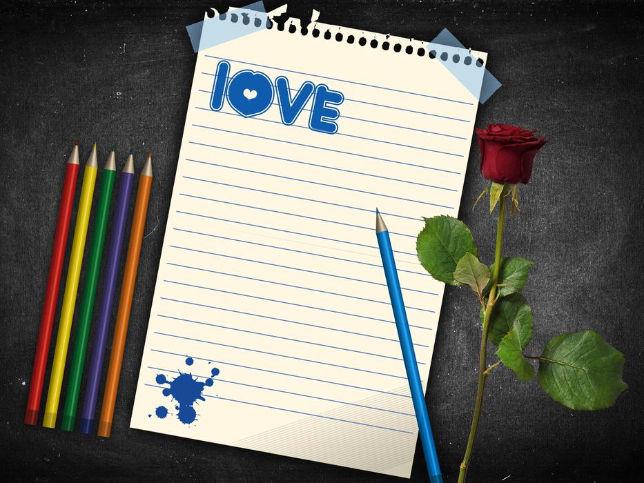 Love Card and pencil