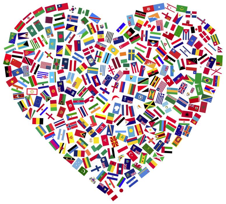 heart as a flags countries