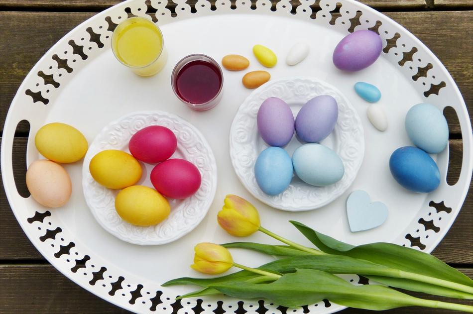 Natural Colorful Easter Eggs