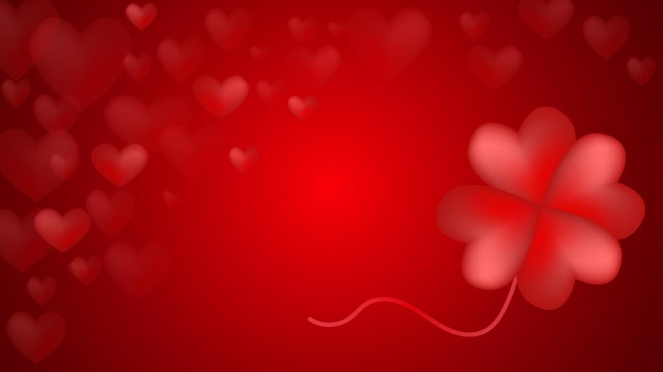 Beautiful red heart decorations at red background