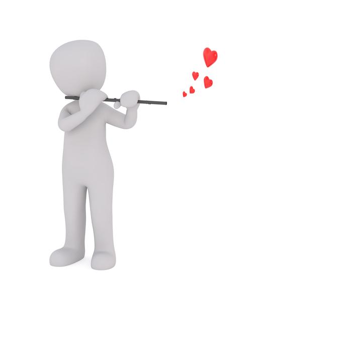 painted white man plays a tune for lovers