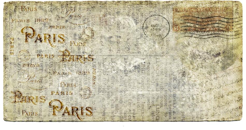 vintage paper with drawings of paris