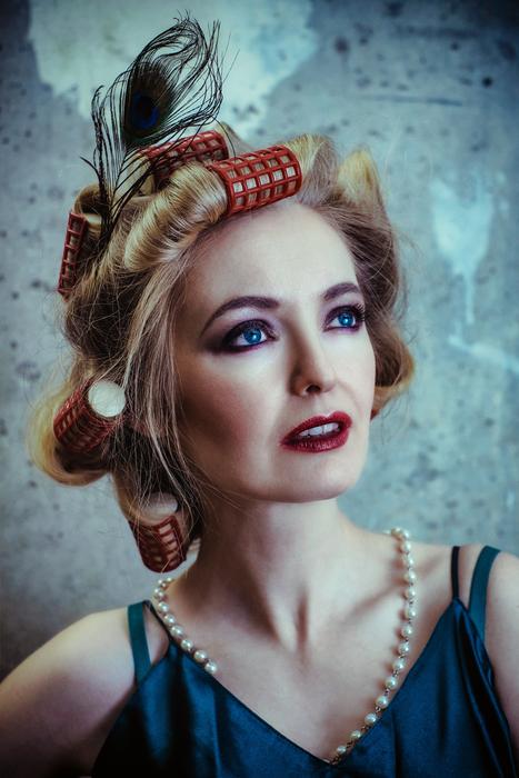 Portrait of the girl in colorful jazz style